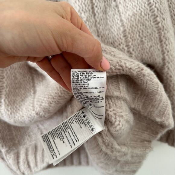 Ba&sh Rhinestone Embellished Button Shoulder Sweater Cream 2 - Picture 9 of 10